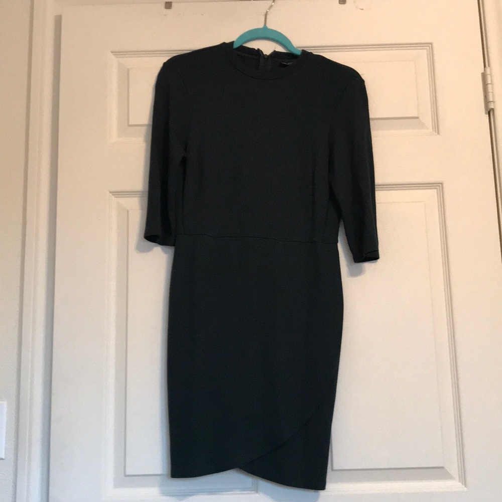 Top Shop Dark Green Bodycon Tulip Skirt Dress